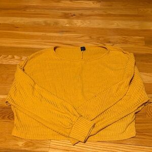 SHEIN Mustard Yellow Ribbed Sweater